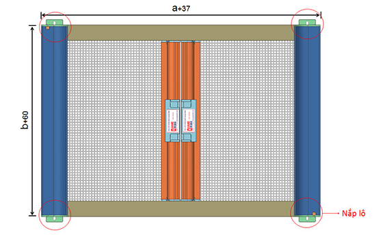 vị trí lắp đặt của cửa lưới chống muỗi tự cuốn ngang